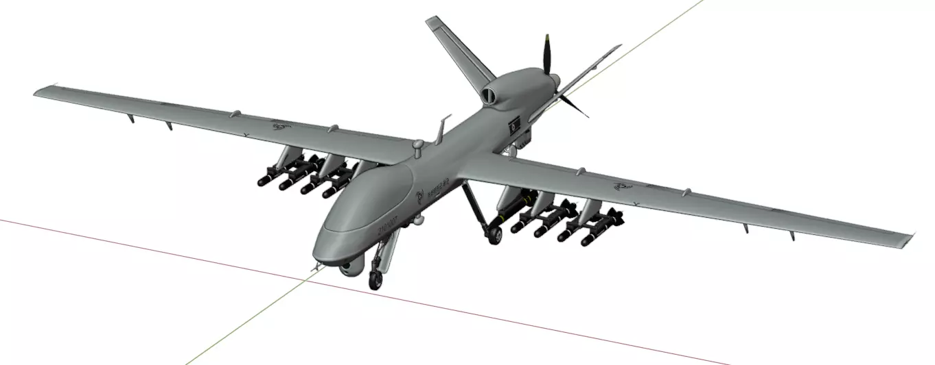 DPRK Saetbyol-9 - Bright Star-9 - the MULTI PURPOSE COMBAT DRONE Low-poly 3D model_9