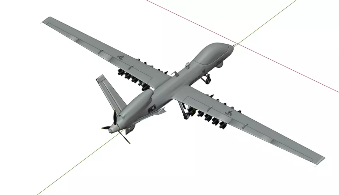 DPRK Saetbyol-9 - Bright Star-9 - the MULTI PURPOSE COMBAT DRONE Low-poly 3D model_13