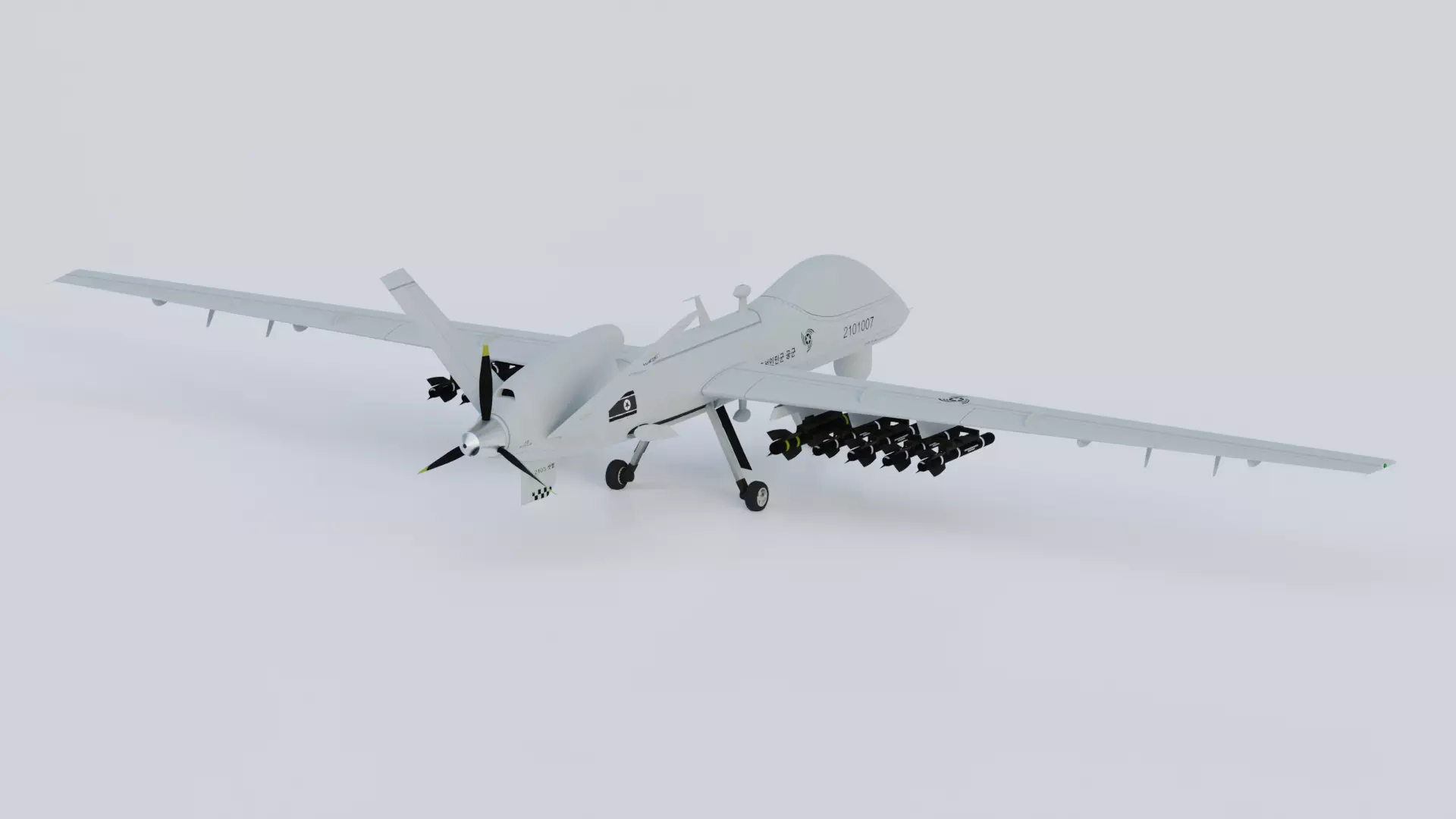 DPRK Saetbyol-9 - Bright Star-9 - the MULTI PURPOSE COMBAT DRONE Low-poly 3D model_3