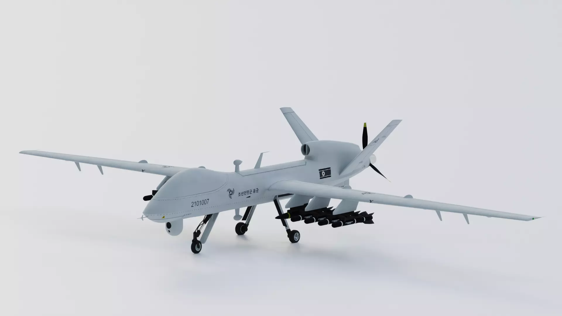 DPRK Saetbyol-9 - Bright Star-9 - the MULTI PURPOSE COMBAT DRONE Low-poly 3D model_2