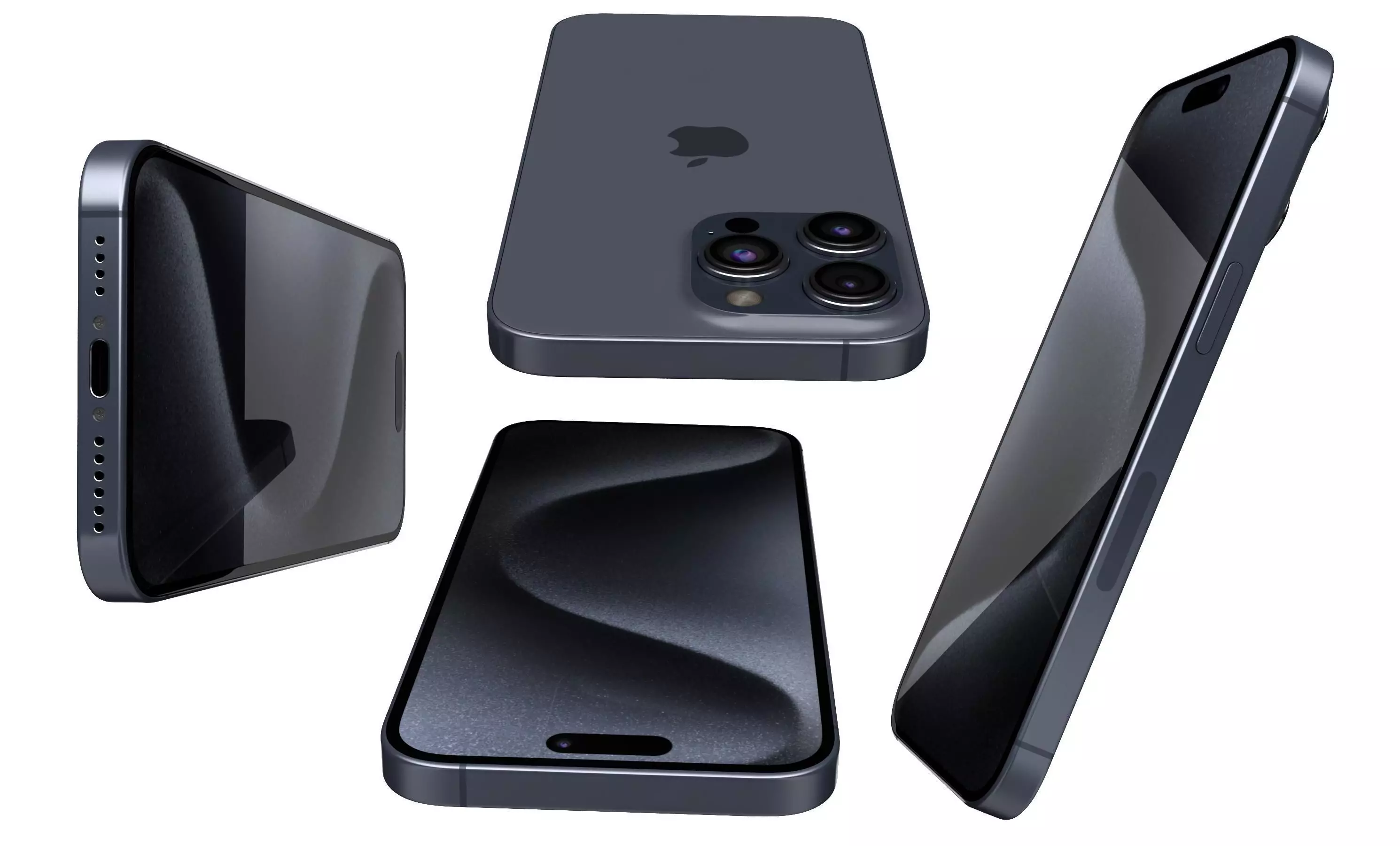 Apple iPhone 15 Pro Max Blue Titanium High Poly 3D model_7