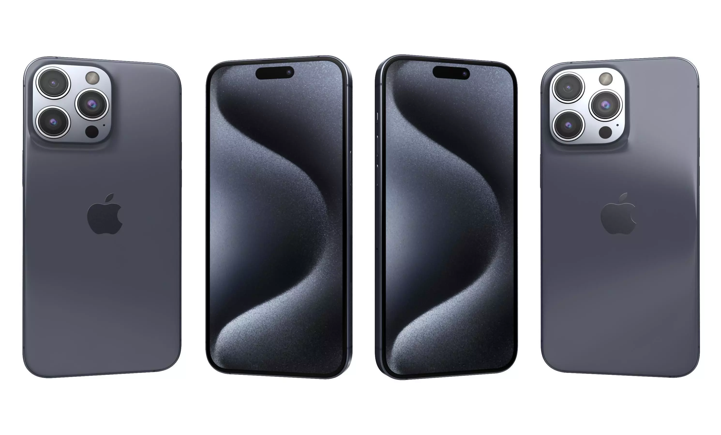 Apple iPhone 15 Pro Max Blue Titanium High Poly 3D model_0