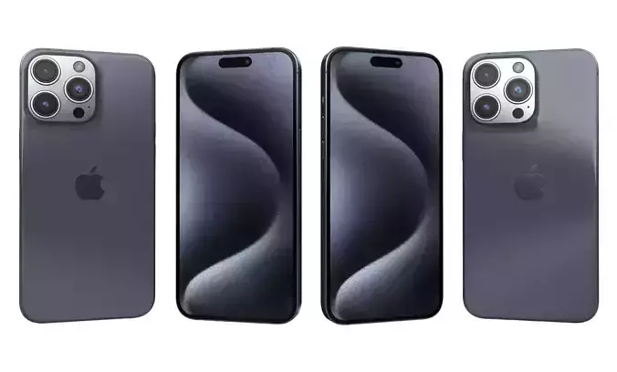 Apple iPhone 15 Pro Max Blue Titanium High Poly 