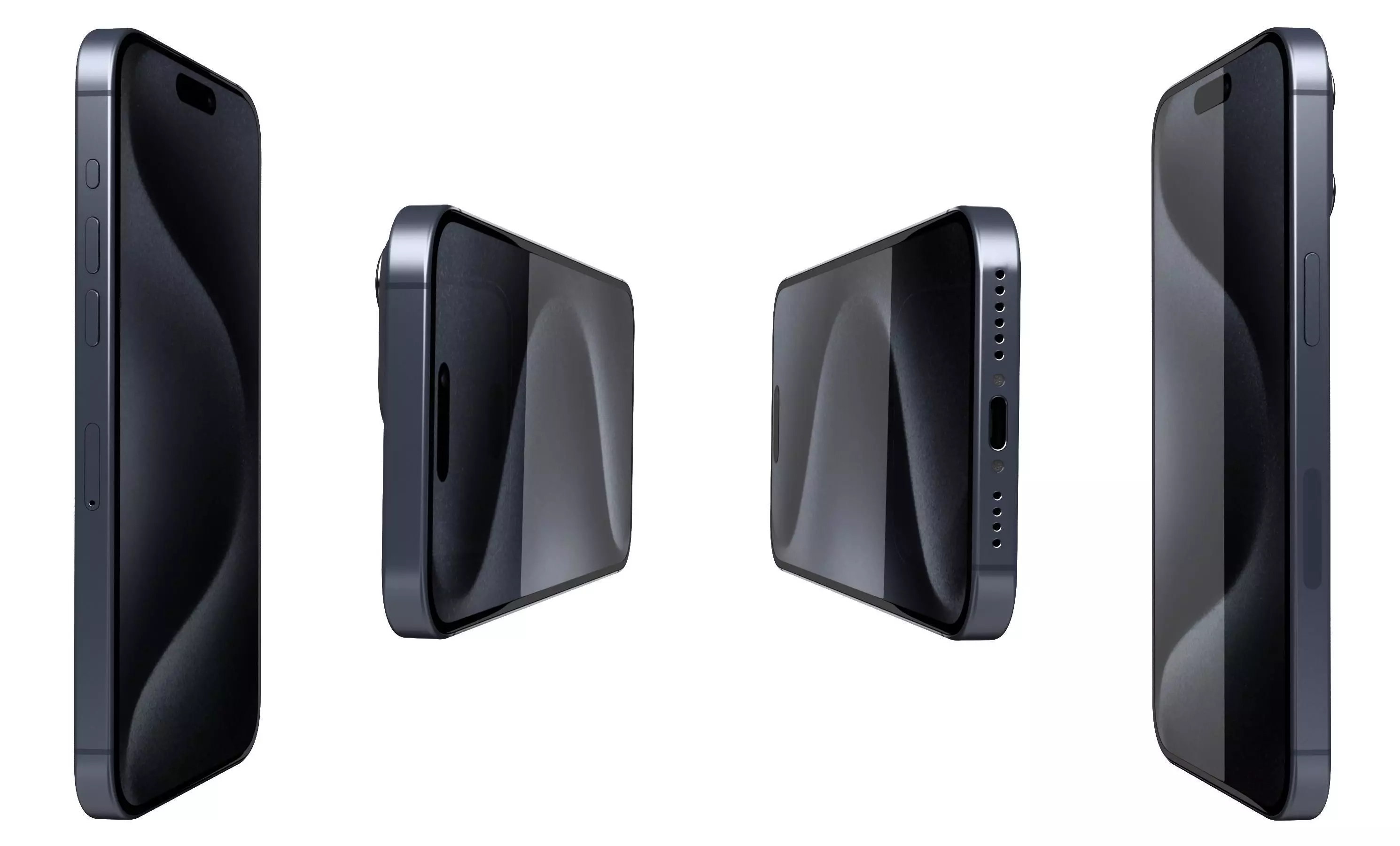 Apple iPhone 15 Pro Max Blue Titanium High Poly 3D model_2