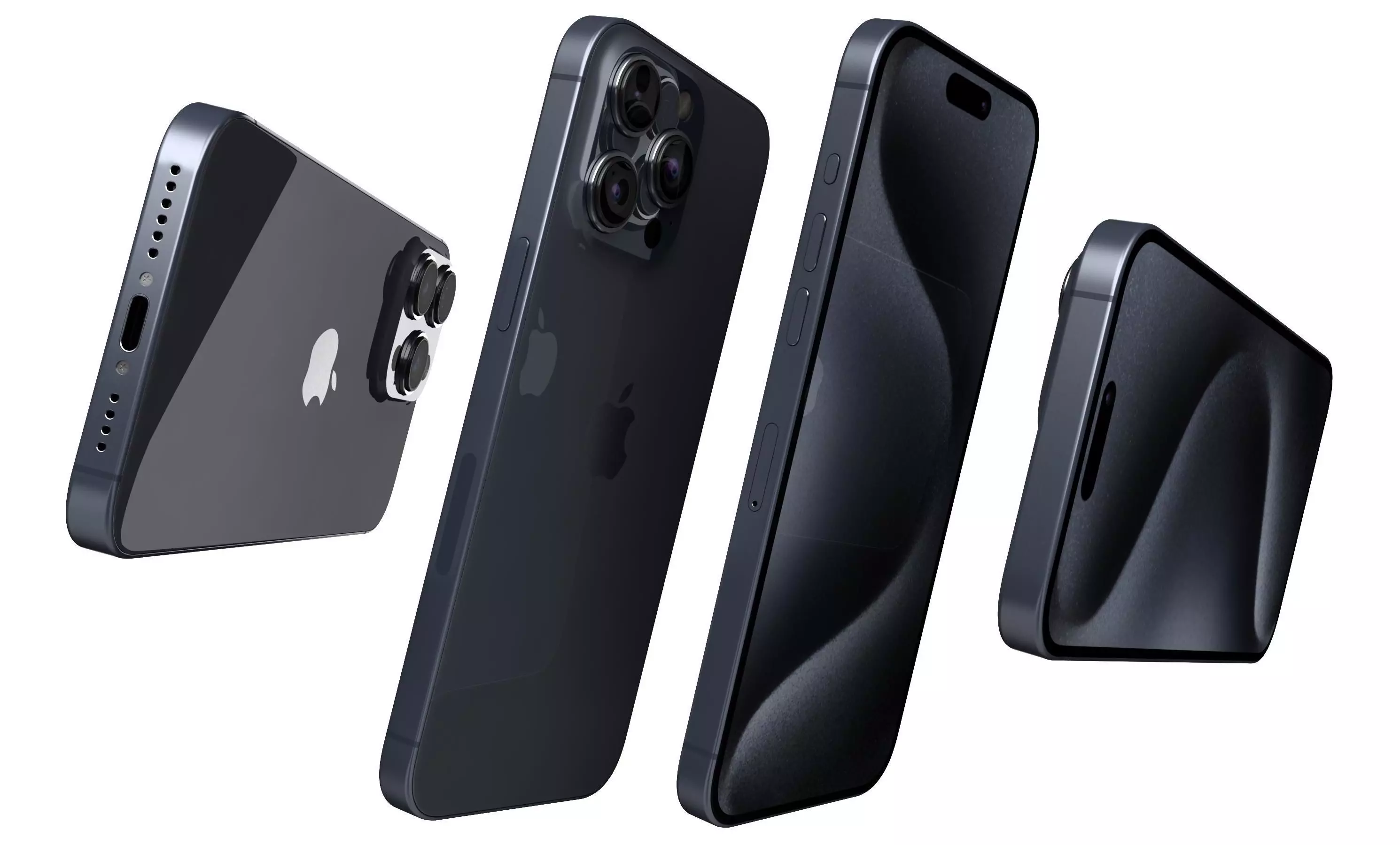 Apple iPhone 15 Pro Max Blue Titanium High Poly 3D model_5