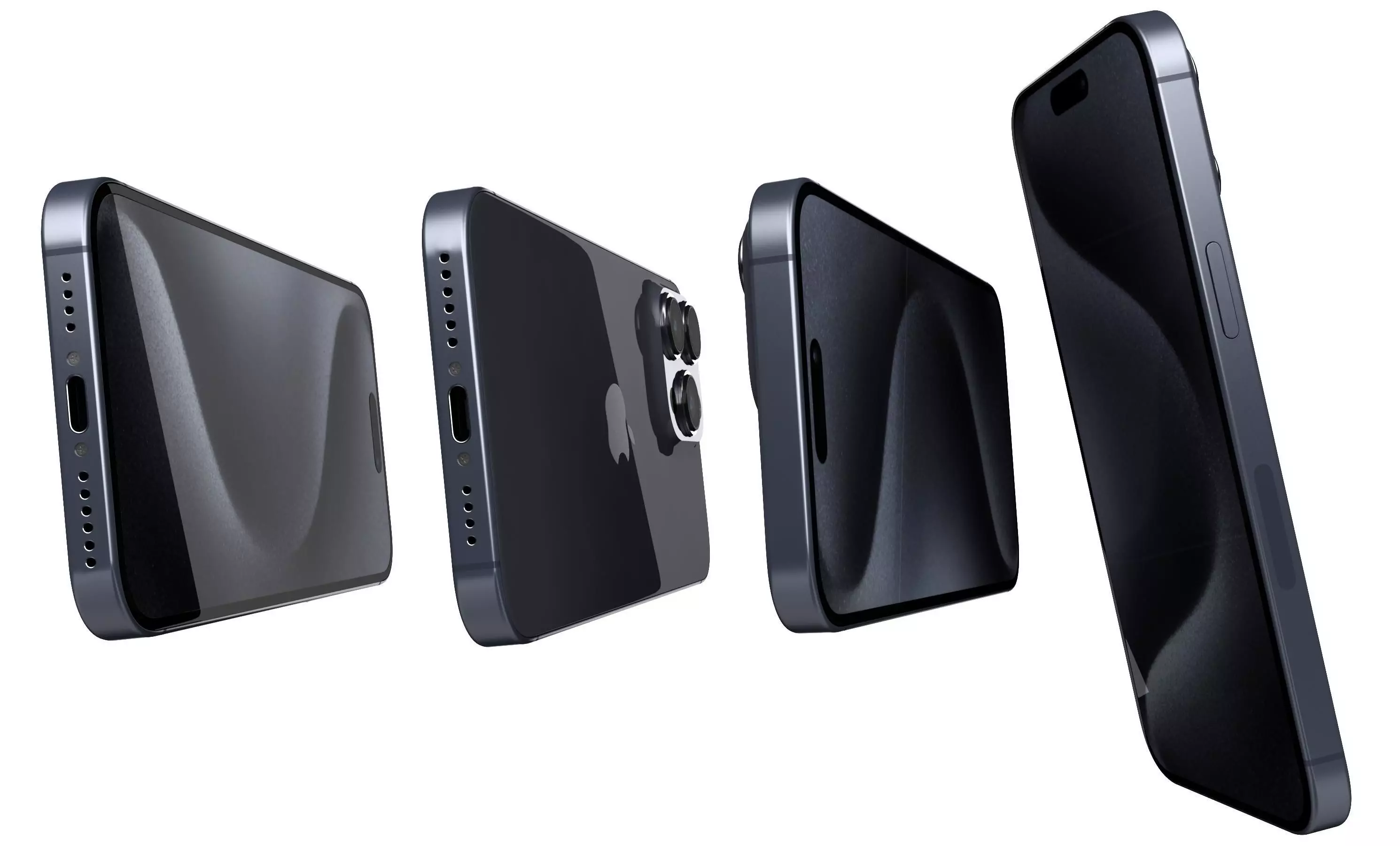 Apple iPhone 15 Pro Max Blue Titanium High Poly 3D model_6