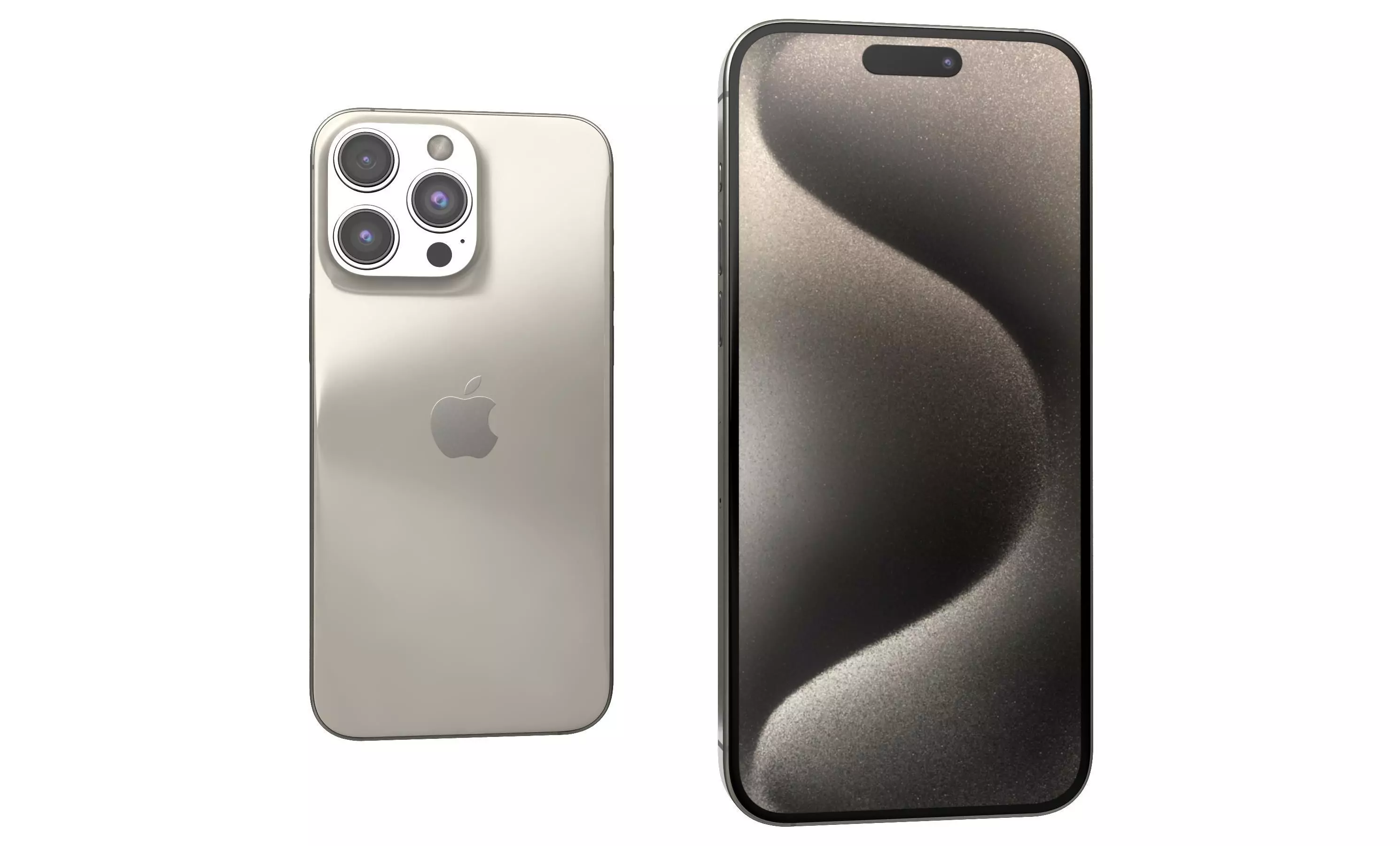 Apple iPhone 15 Pro Max Natural Titanium High Poly  3D model_2