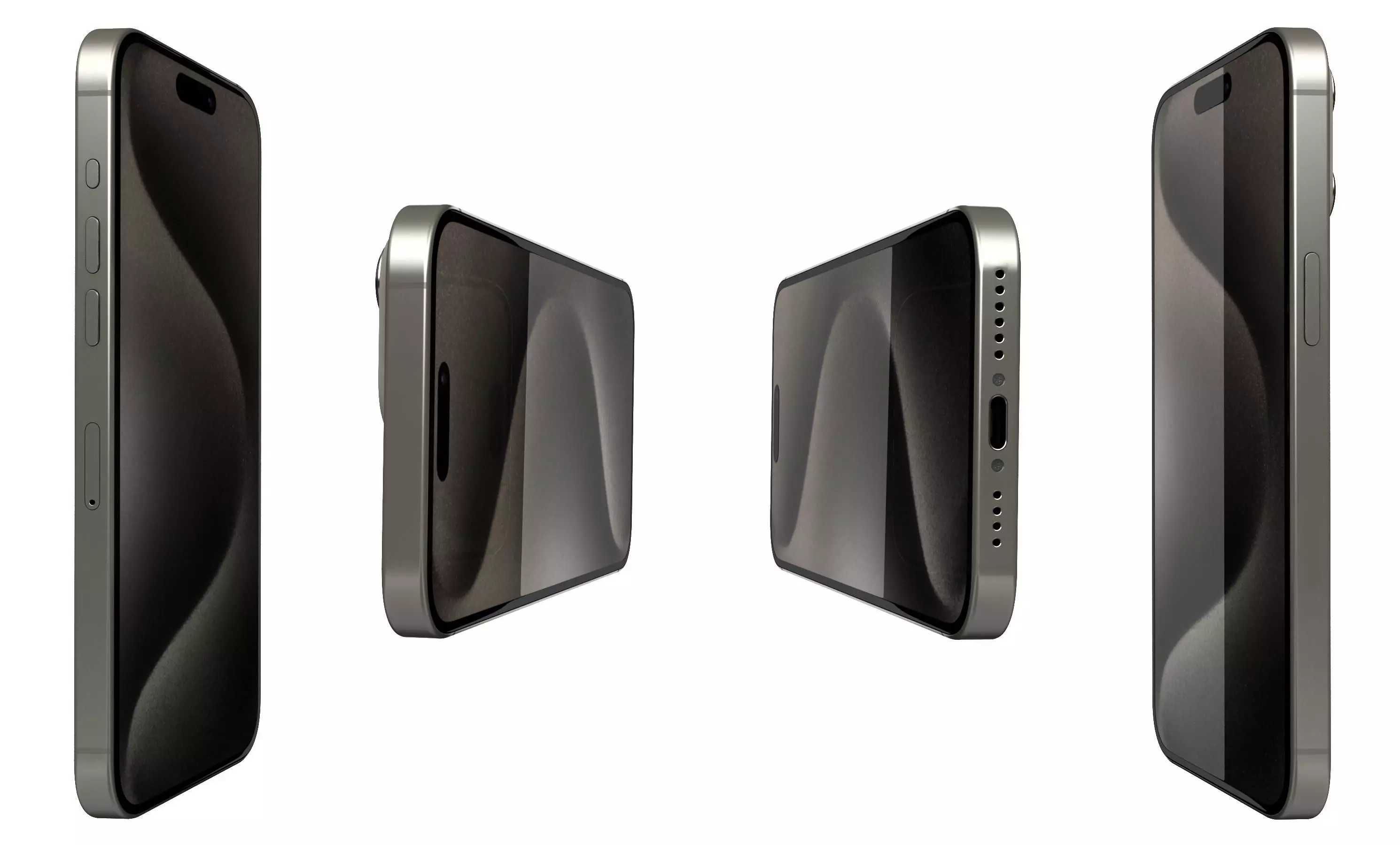 Apple iPhone 15 Pro Max Natural Titanium High Poly  3D model_3