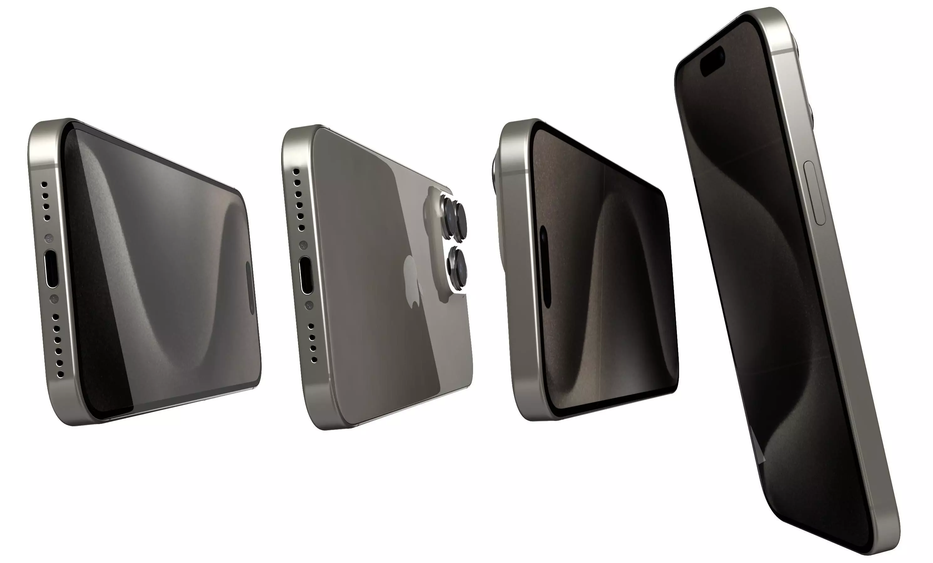 Apple iPhone 15 Pro Max Natural Titanium High Poly  3D model_7