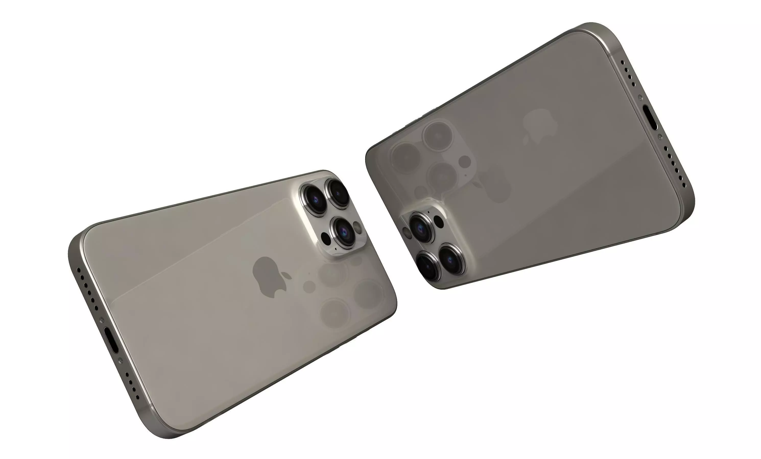 Apple iPhone 15 Pro Max Natural Titanium High Poly  3D model_6