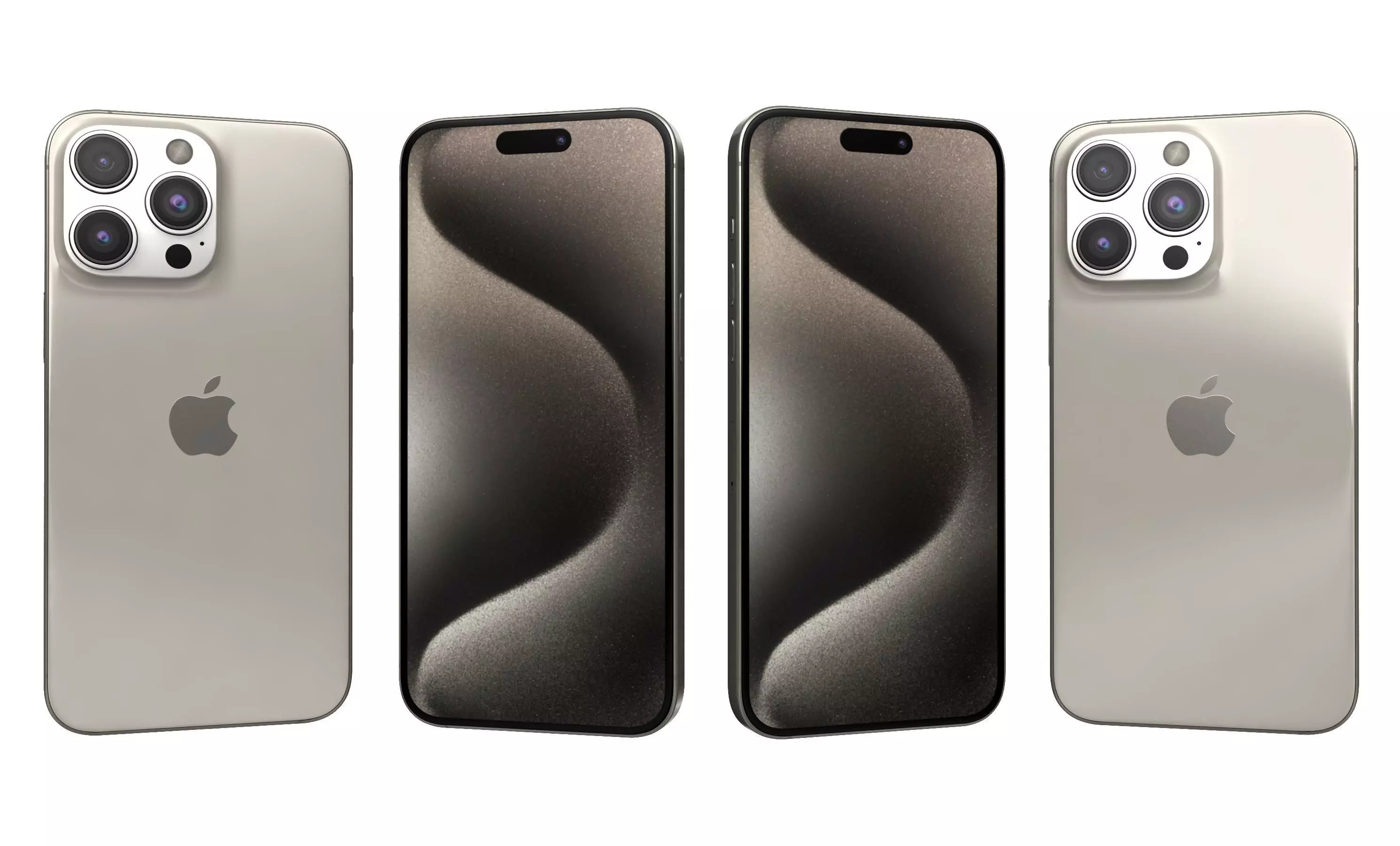 Apple iPhone 15 Pro Max Natural Titanium High Poly  3D model_0