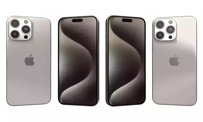 Apple iPhone 15 Pro Max Natural Titanium High Poly 