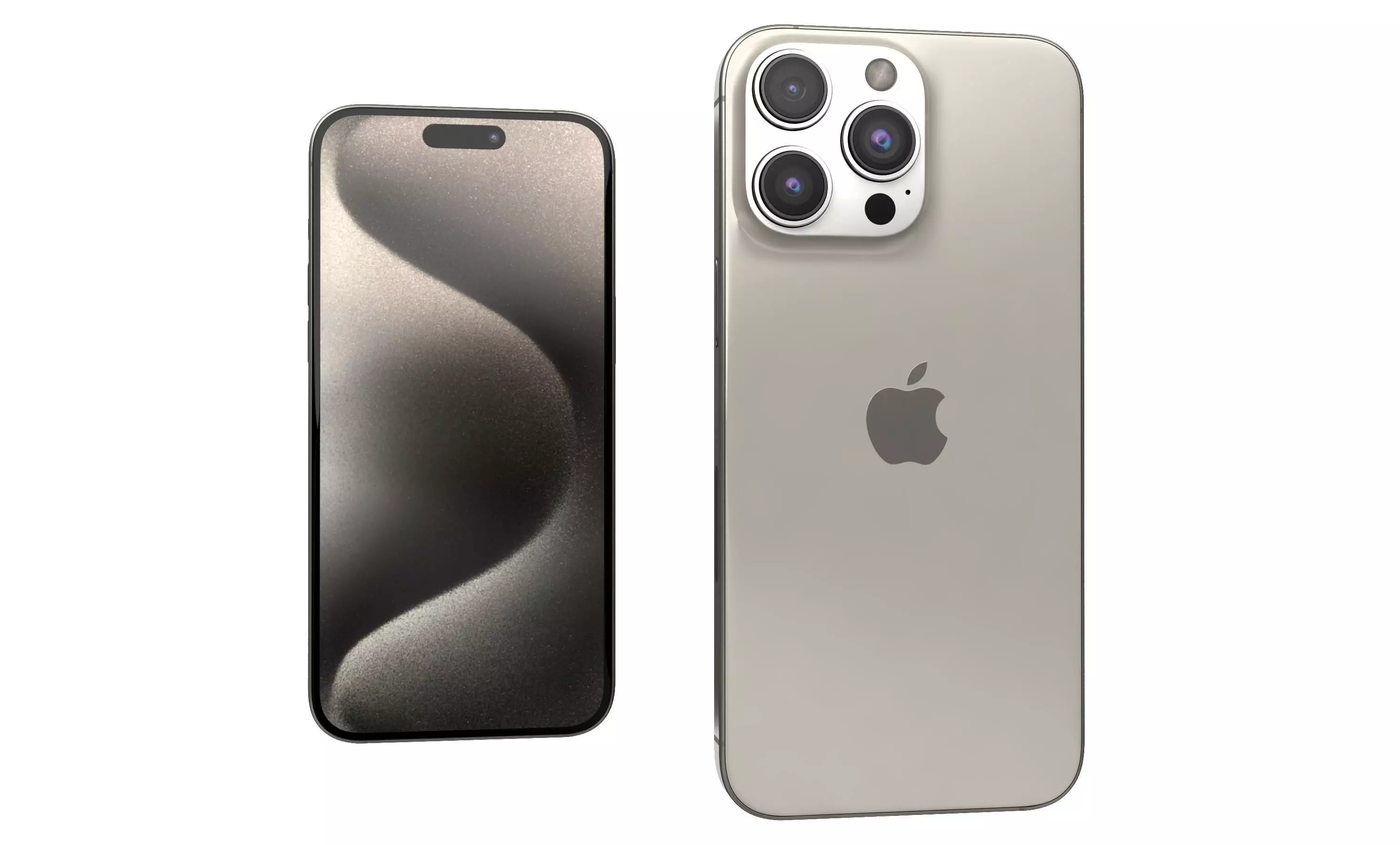 Apple iPhone 15 Pro Max Natural Titanium High Poly  3D model_1