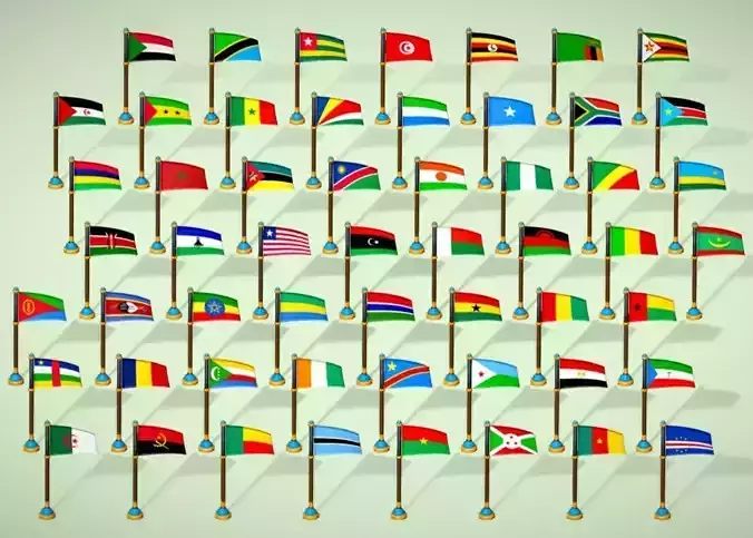 Africa Countries Flags Pack Toon Style Pack