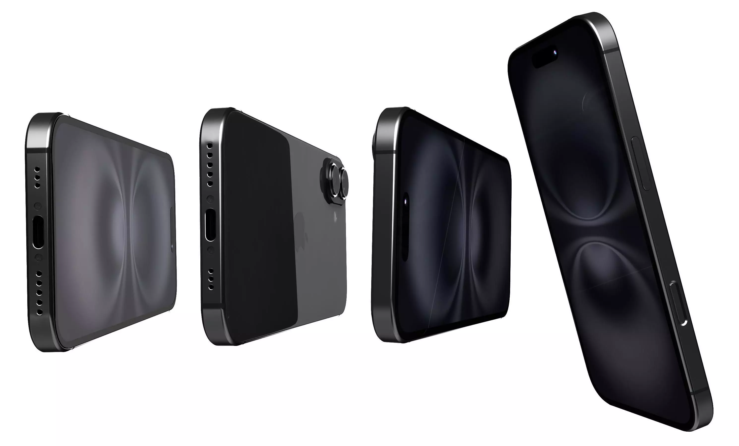 Apple iPhone 16 Plus Black High Poly 3D model_6