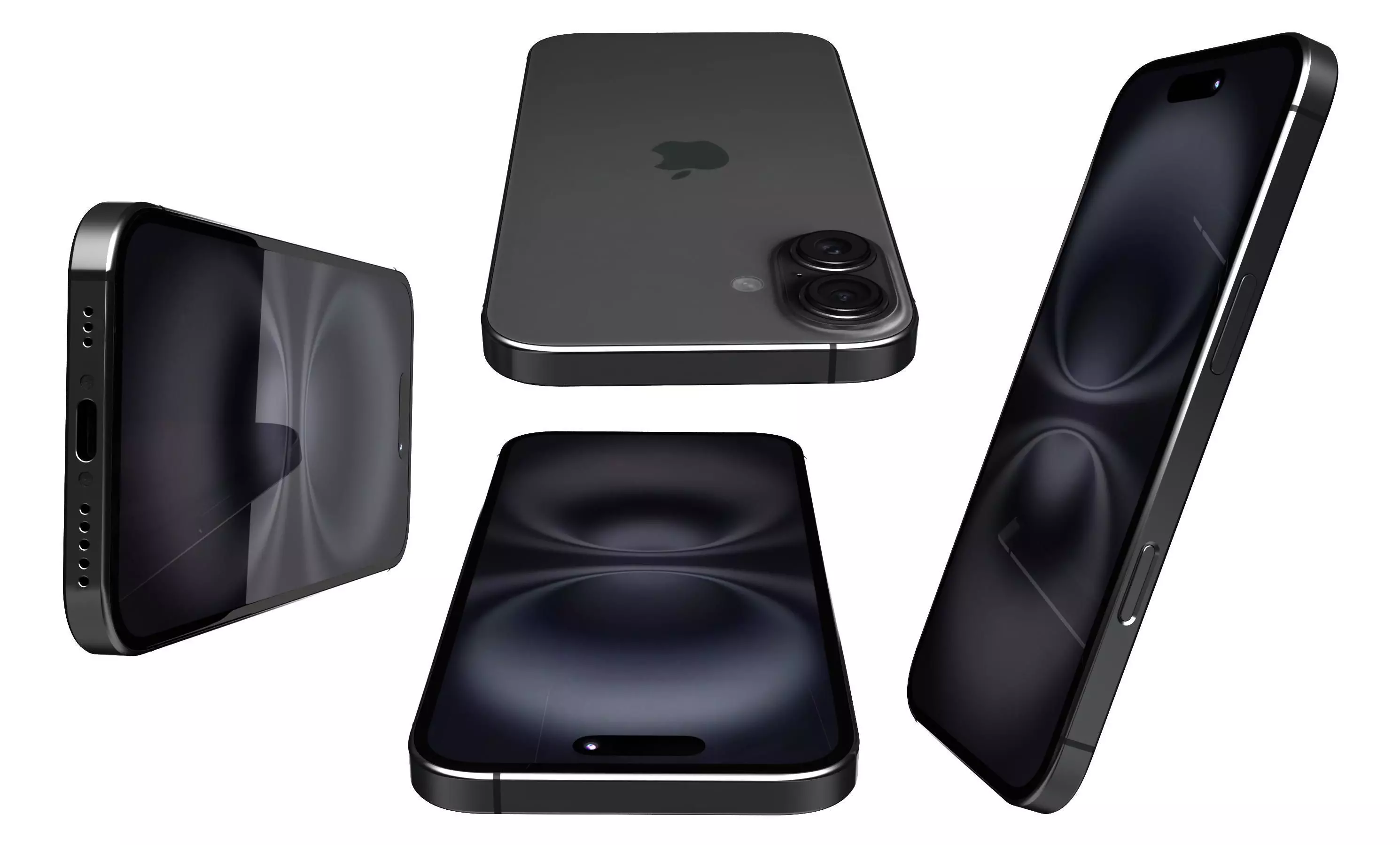 Apple iPhone 16 Plus Black High Poly 3D model_7