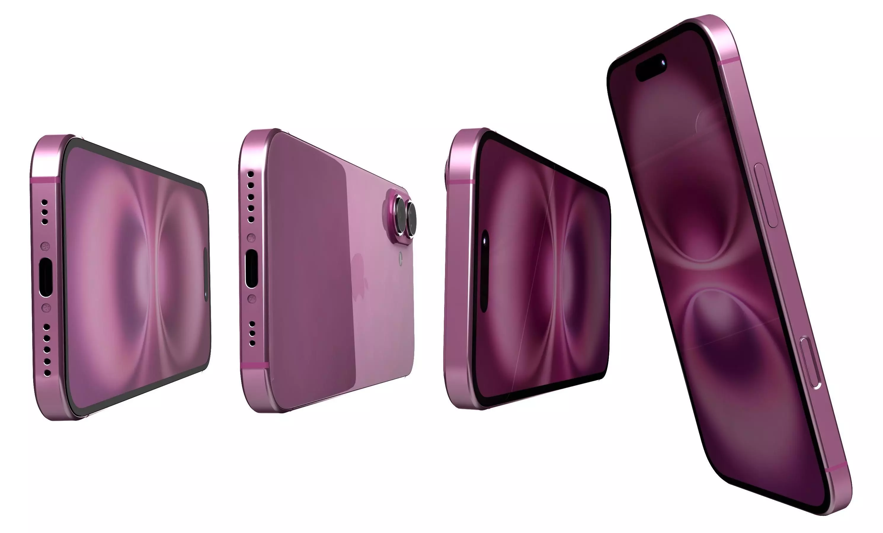 Apple iPhone 16 Plus Pink High Poly  3D model_15