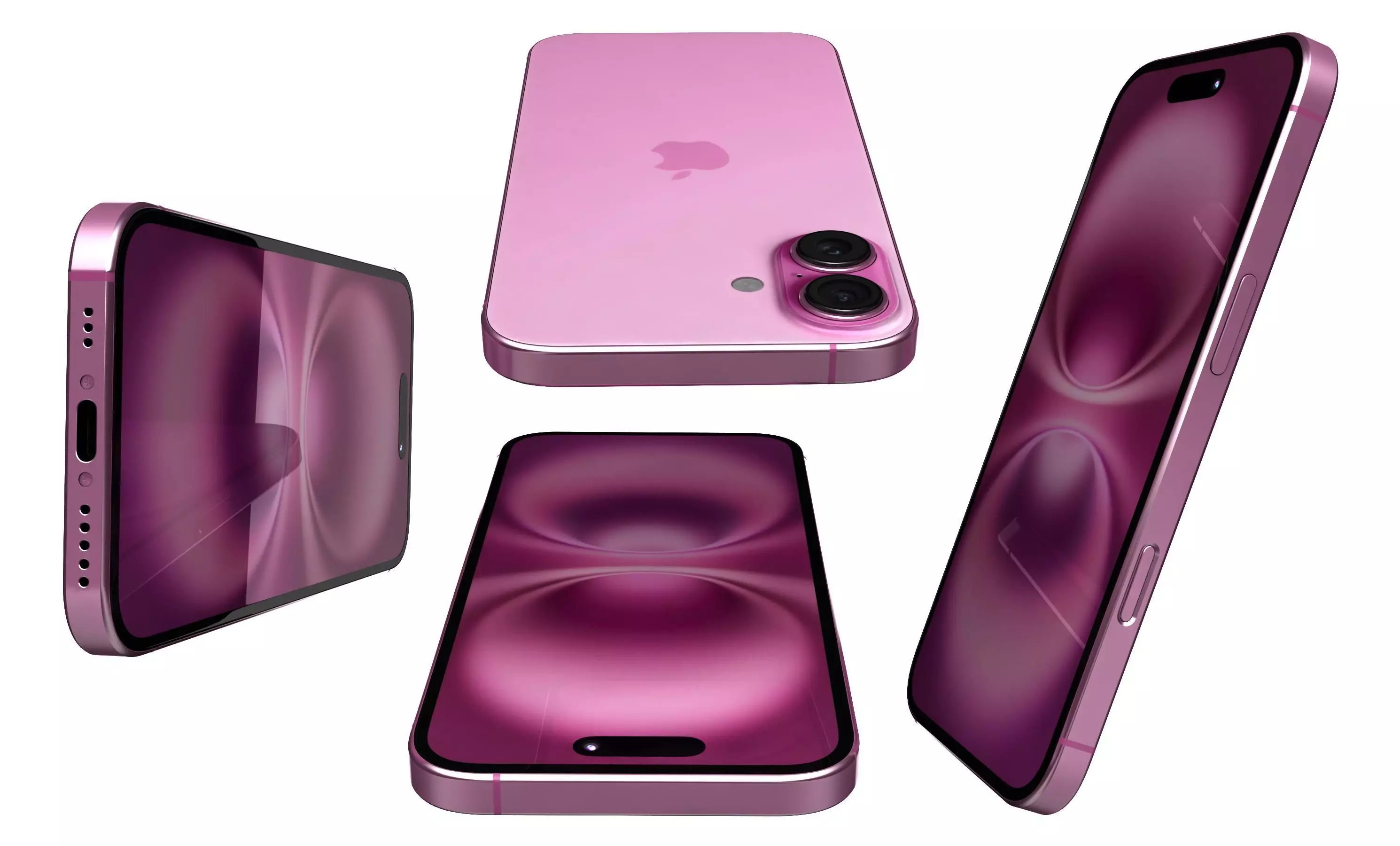 Apple iPhone 16 Plus Pink High Poly  3D model_28