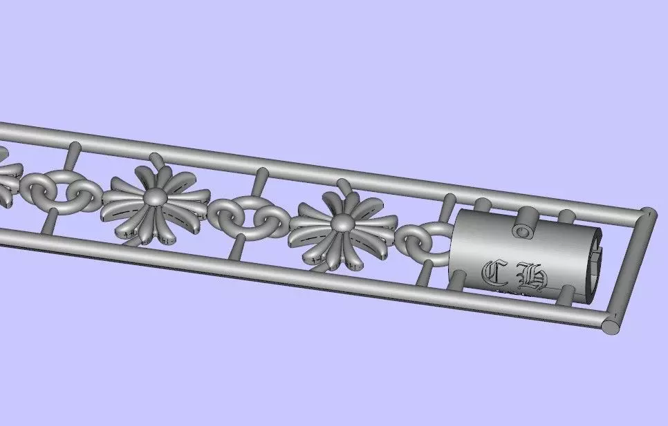 chrome hearts bracelet With out Diamond 3d model 3D model_3