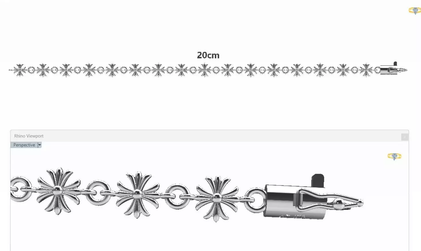 chrome hearts bracelet With out Diamond 3d model 3D model_1