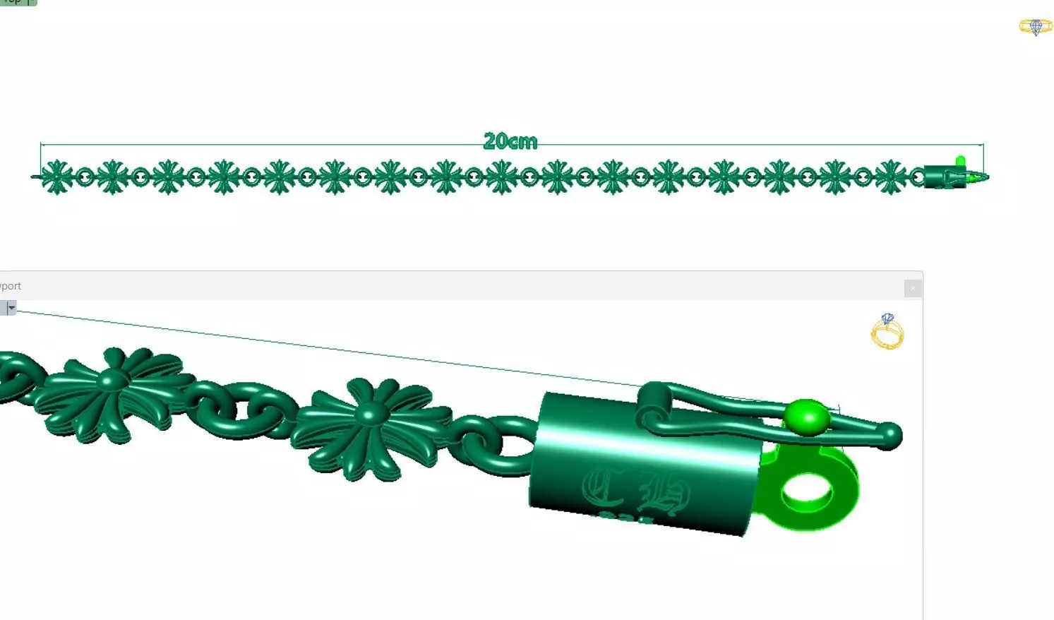 chrome hearts bracelet With out Diamond 3d model 3D model_0