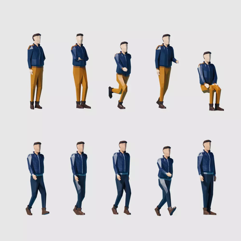 Autumn People Free 3D model_1