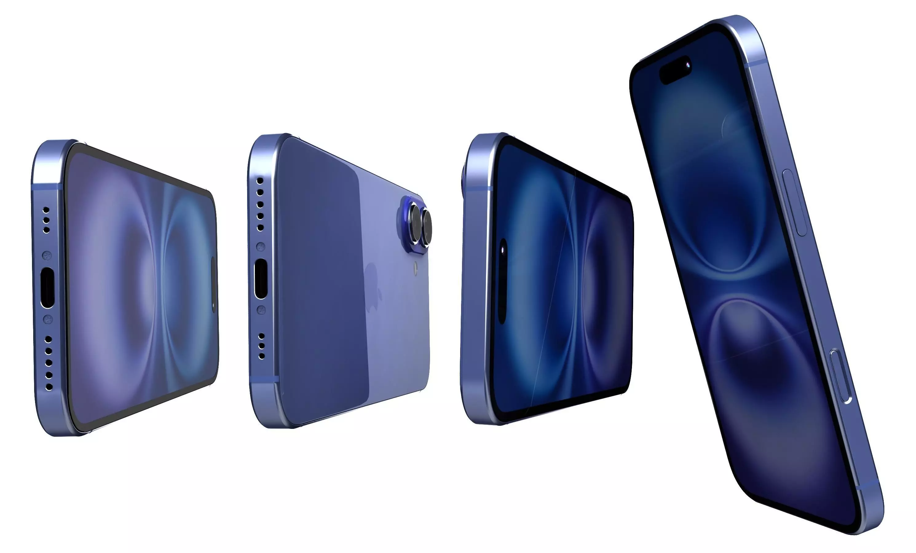 Apple iPhone 16 Plus Ultramarine High Poly  3D model_6