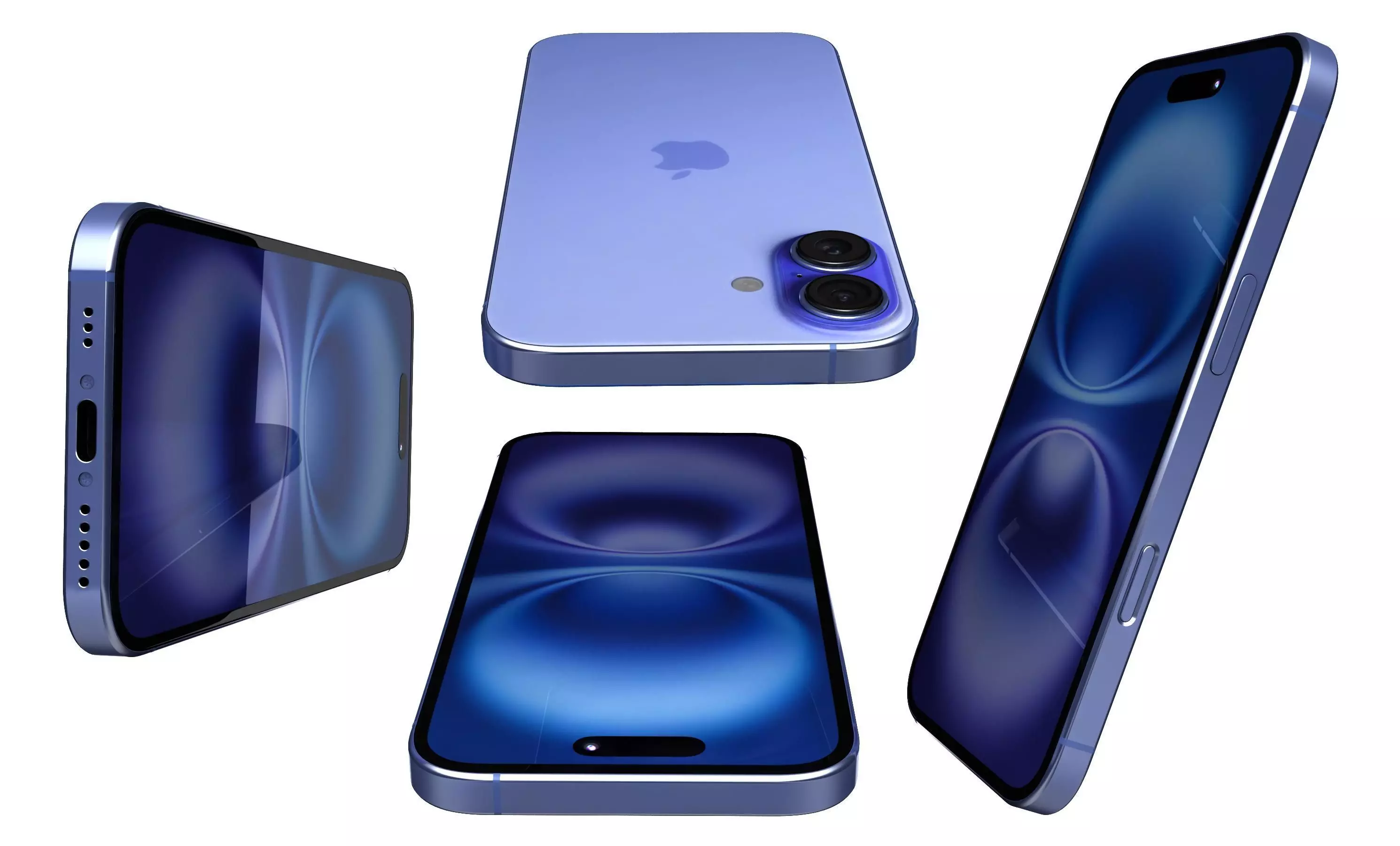 Apple iPhone 16 Plus Ultramarine High Poly  3D model_7