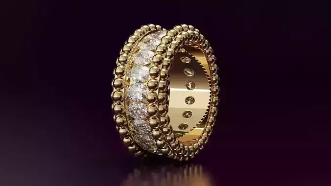 Channel Set Oval cut eternity ring with bead N04 2856CT EU54