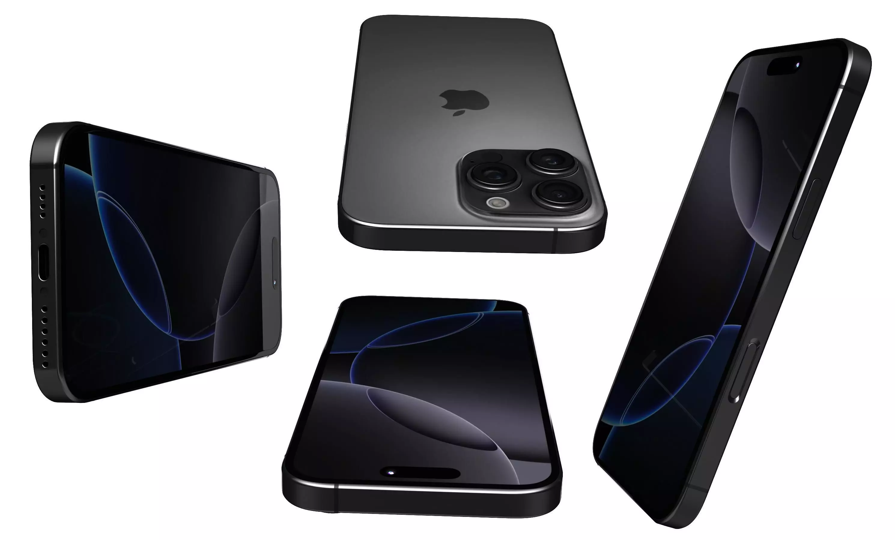 Apple iPhone 16 Pro Max Black Titanium High Poly 3D model_7