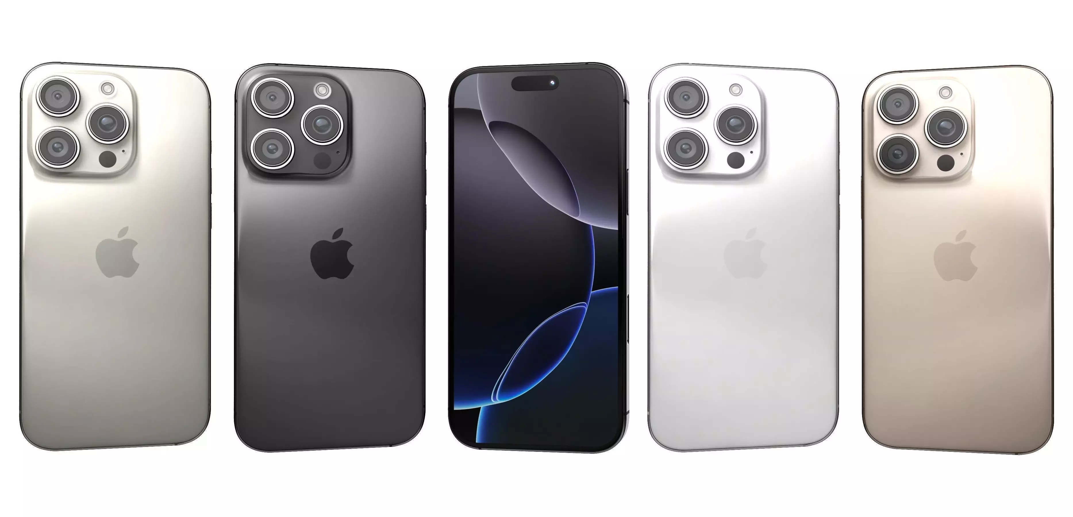 Apple iPhone 16 Pro All Colors High Poly 3D model_0