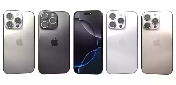 Apple iPhone 16 Pro All Colors High Poly 