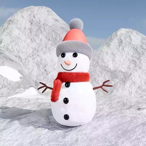 Snowman 3D Model  Winter Christmas Character  Blender  FBX  OBJ
