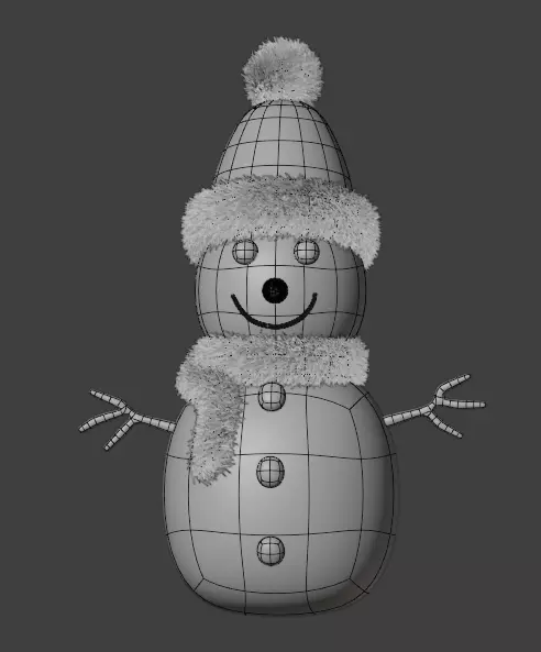 Snowman 3D Model  Winter Christmas Character  Blender  FBX  OBJ 3D model_4