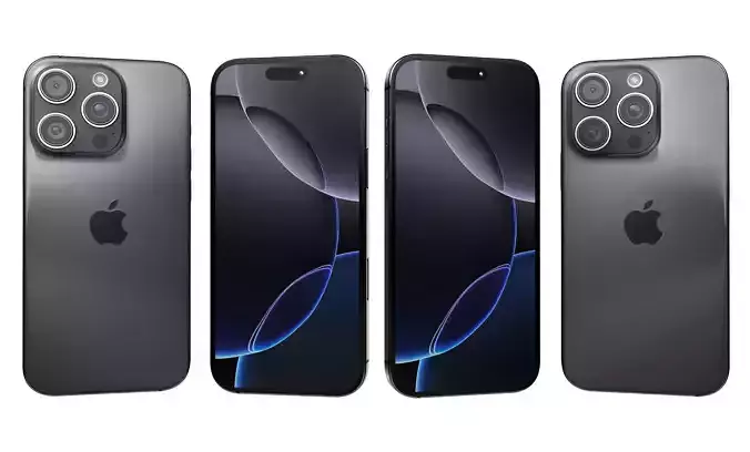 Apple iPhone 16 Pro Black Titanium High Poly 