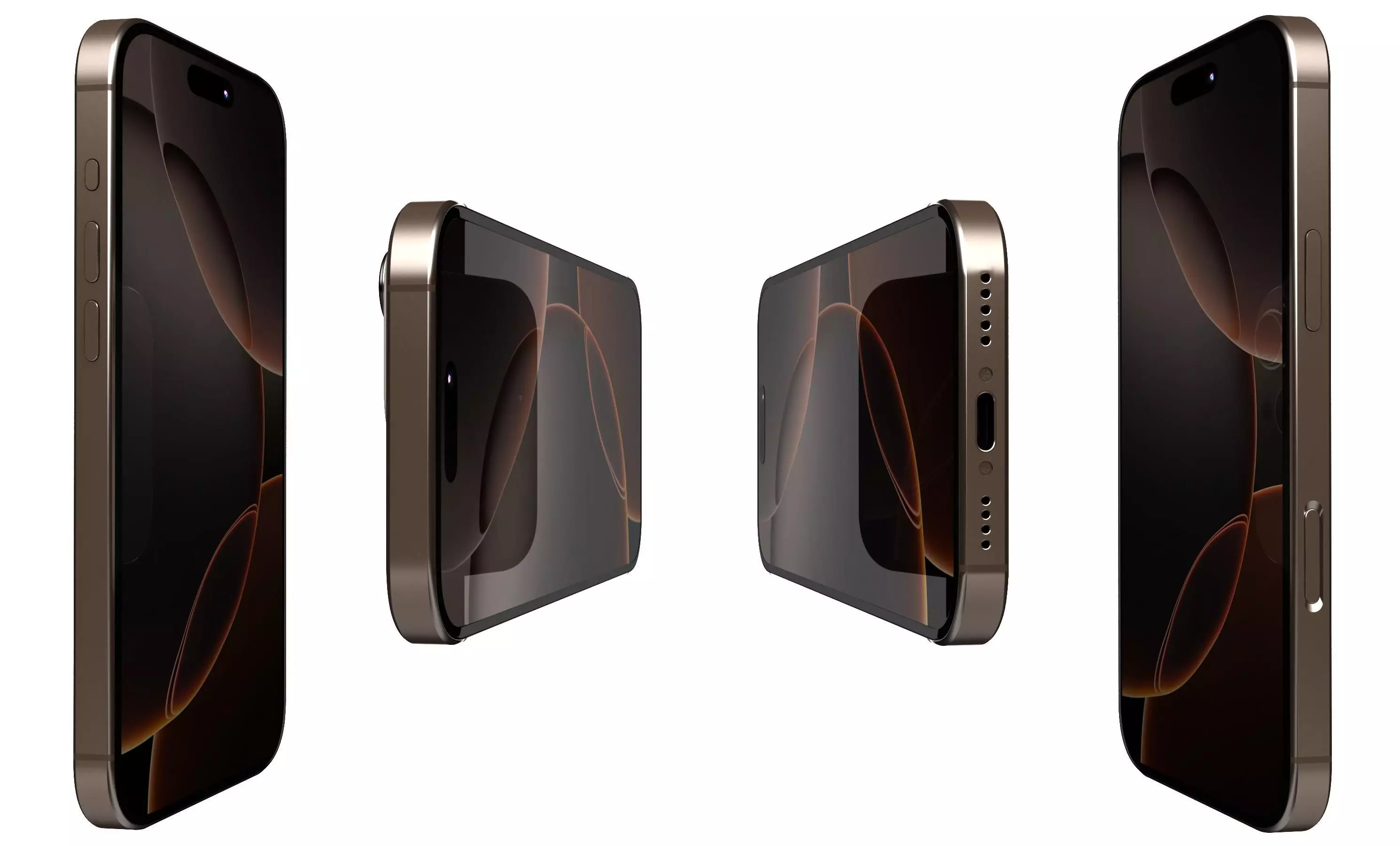 Apple iPhone 16 Pro Desert Titanium High Poly 3D model_2