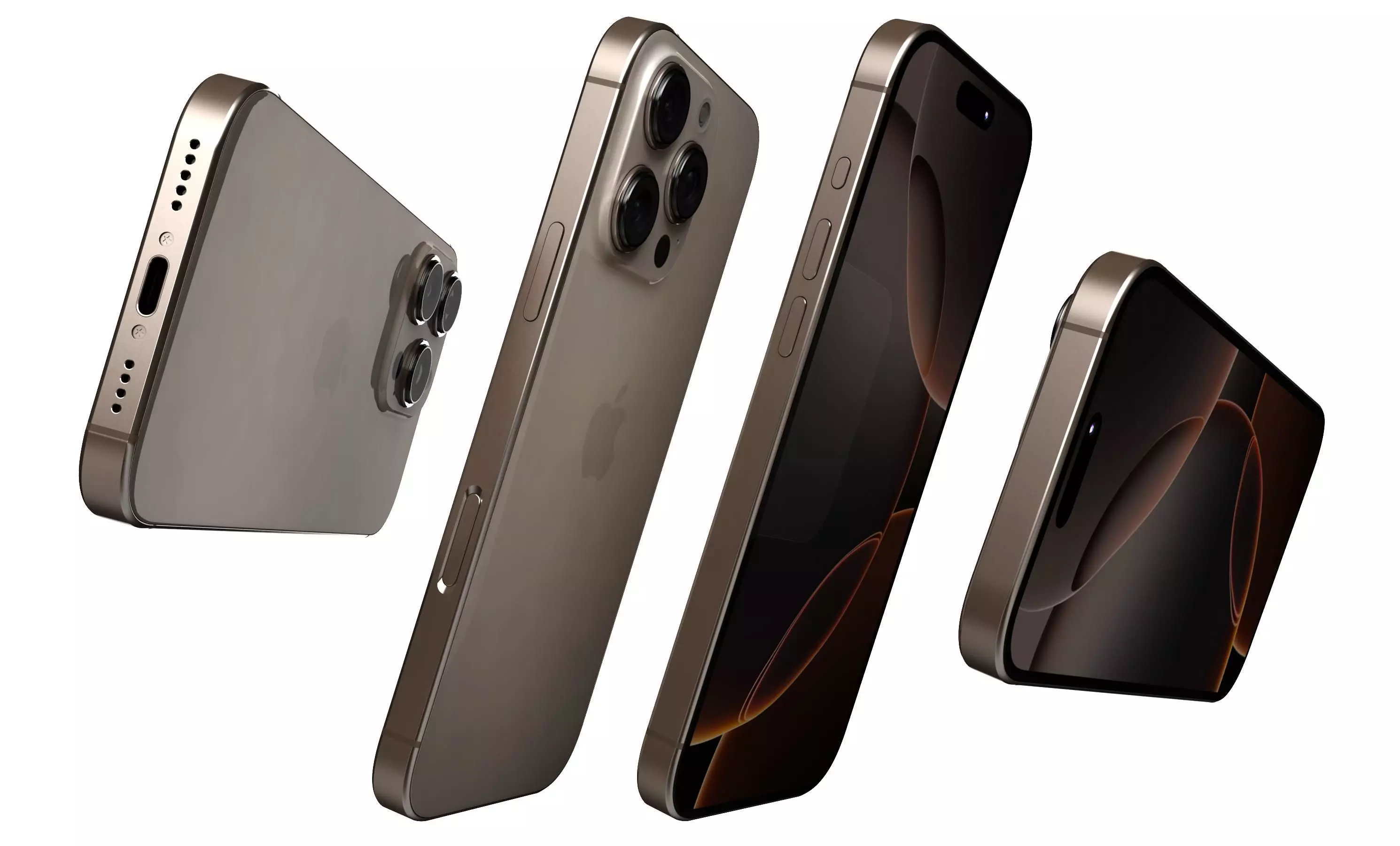 Apple iPhone 16 Pro Desert Titanium High Poly 3D model_5