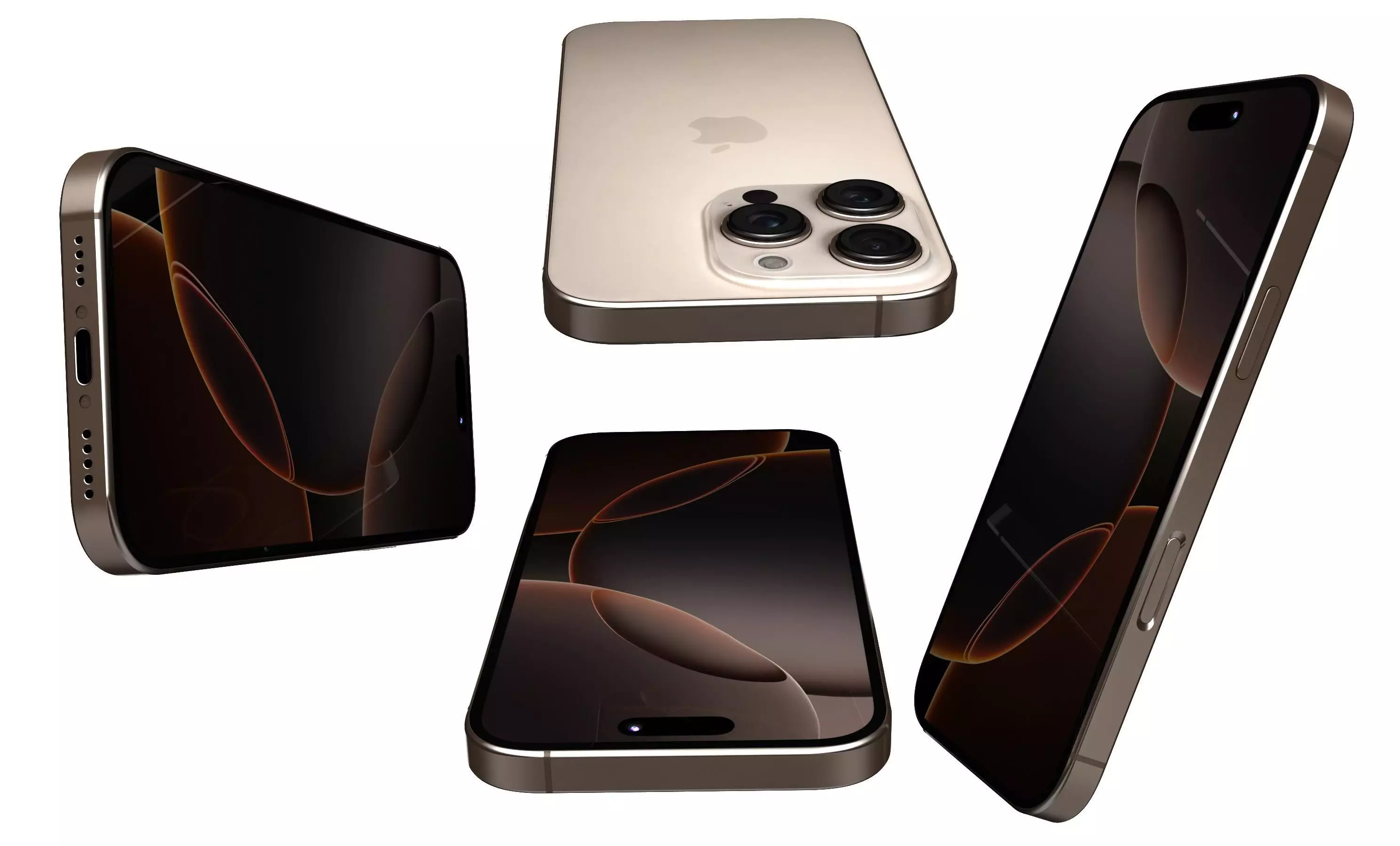 Apple iPhone 16 Pro Desert Titanium High Poly 3D model_7