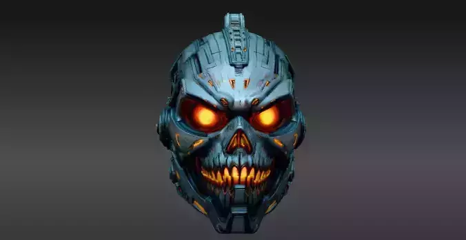 Cyber Pumpkin 3D Model Futuristic Sci-Fi Jack-O-Lantern