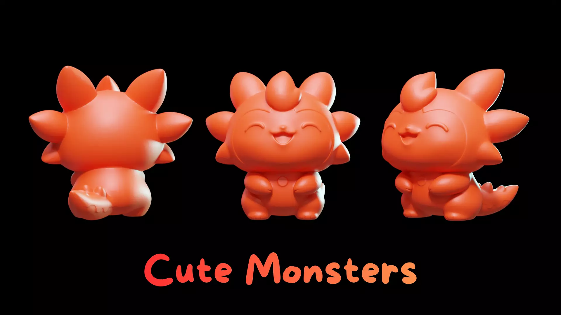20 Printable 3D Miniatures Cute Monsters 3D Print Ready STL 3D print model_4