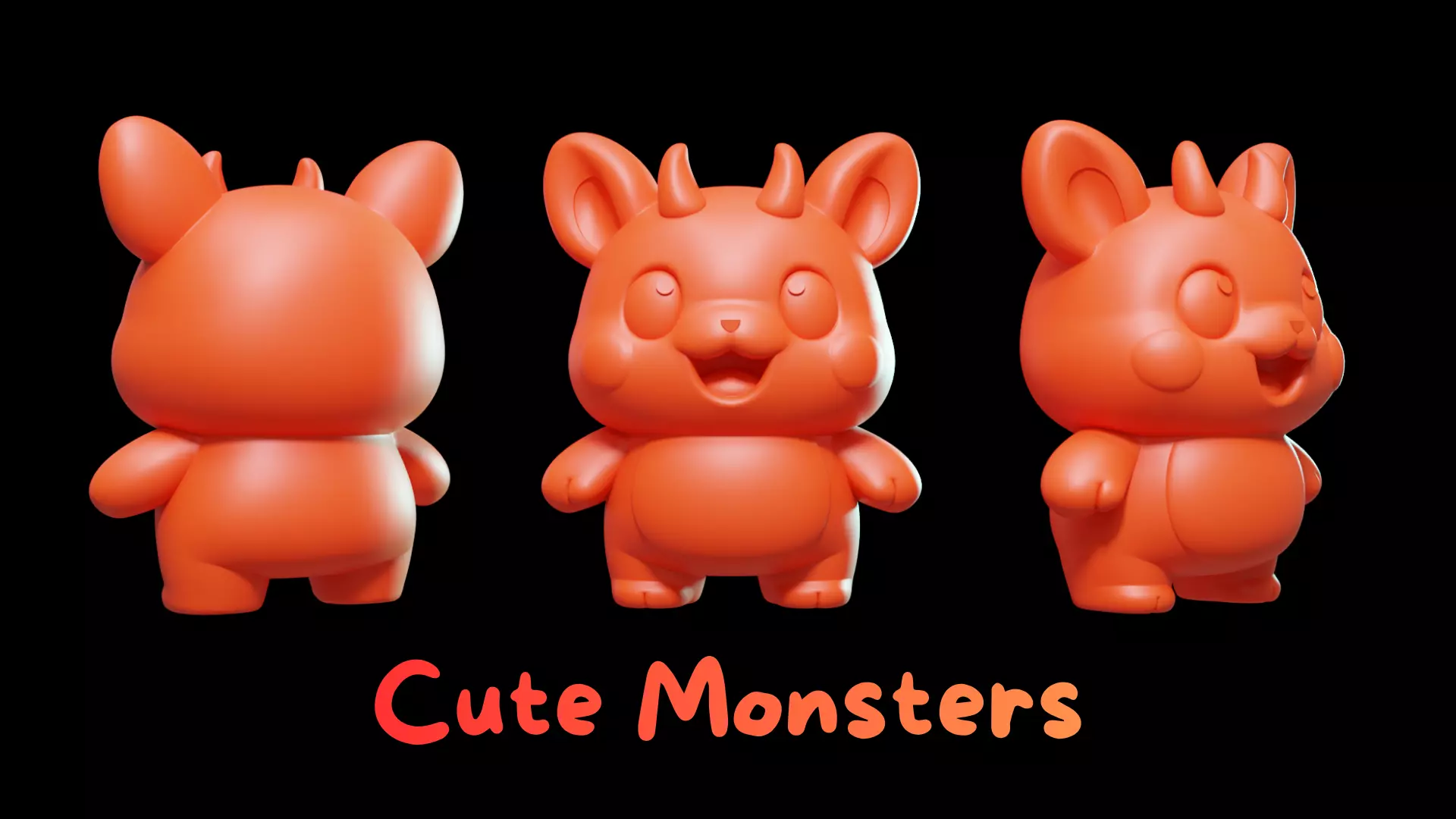 20 Printable 3D Miniatures Cute Monsters 3D Print Ready STL 3D print model_3