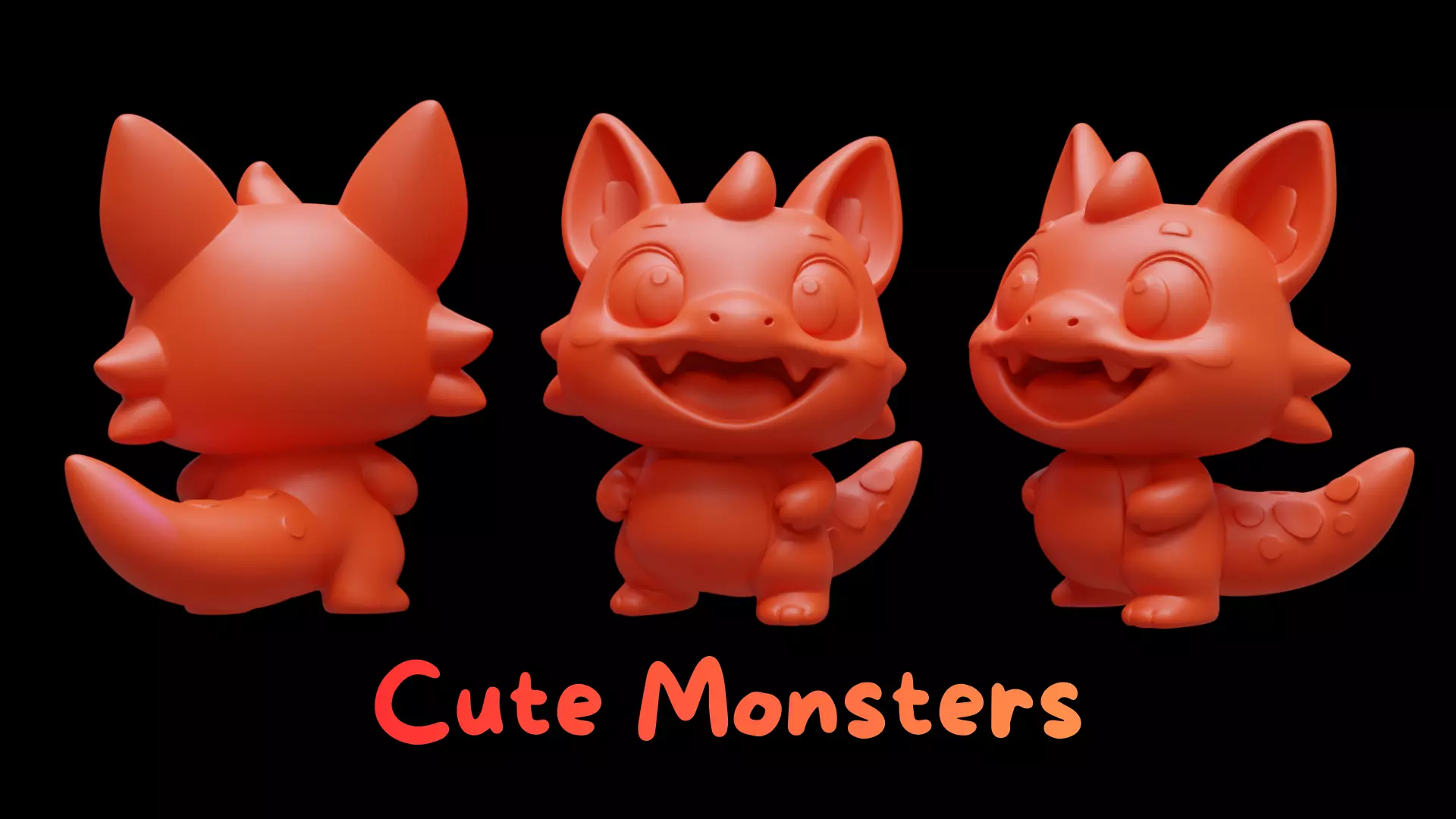 20 Printable 3D Miniatures Cute Monsters 3D Print Ready STL 3D print model_1