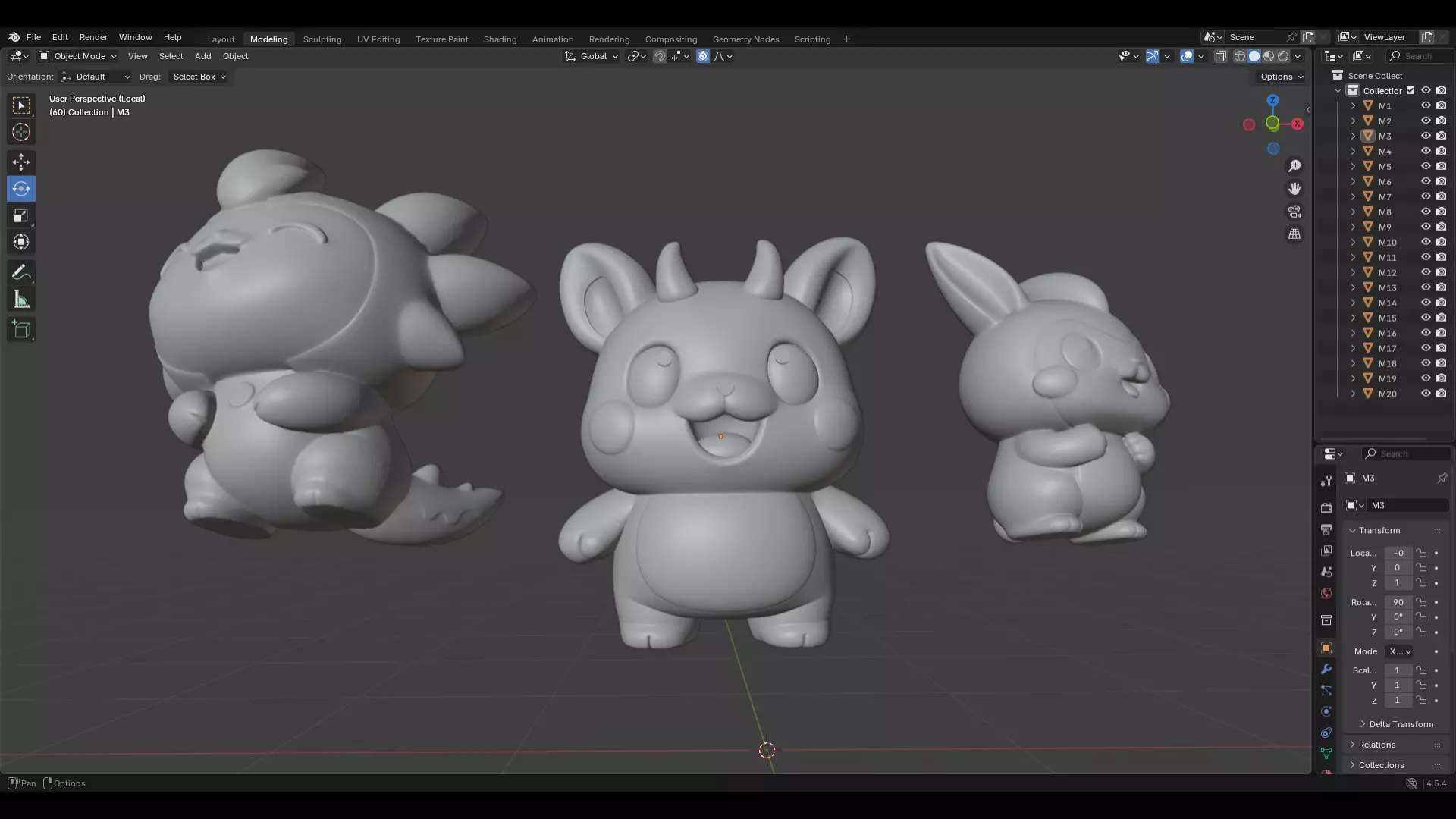 20 Printable 3D Miniatures Cute Monsters 3D Print Ready STL 3D print model_8