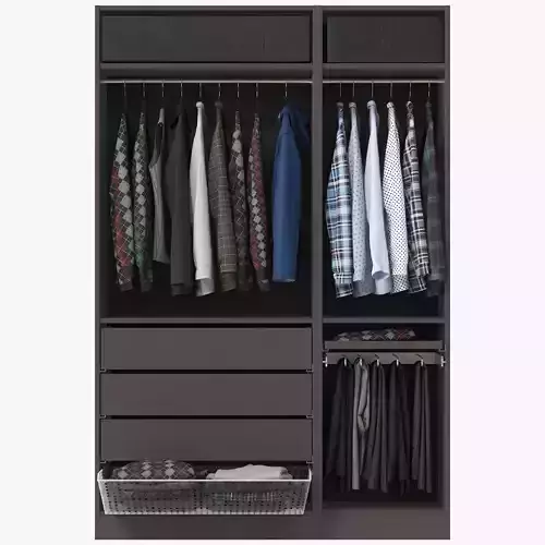 Wardrobe with Clothes 3D model