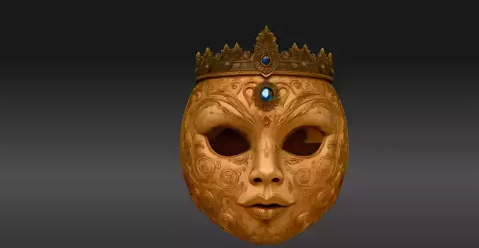 Royal Pumpkin 3D Model Luxury Halloween Face Jack-O-Lantern 3D print model