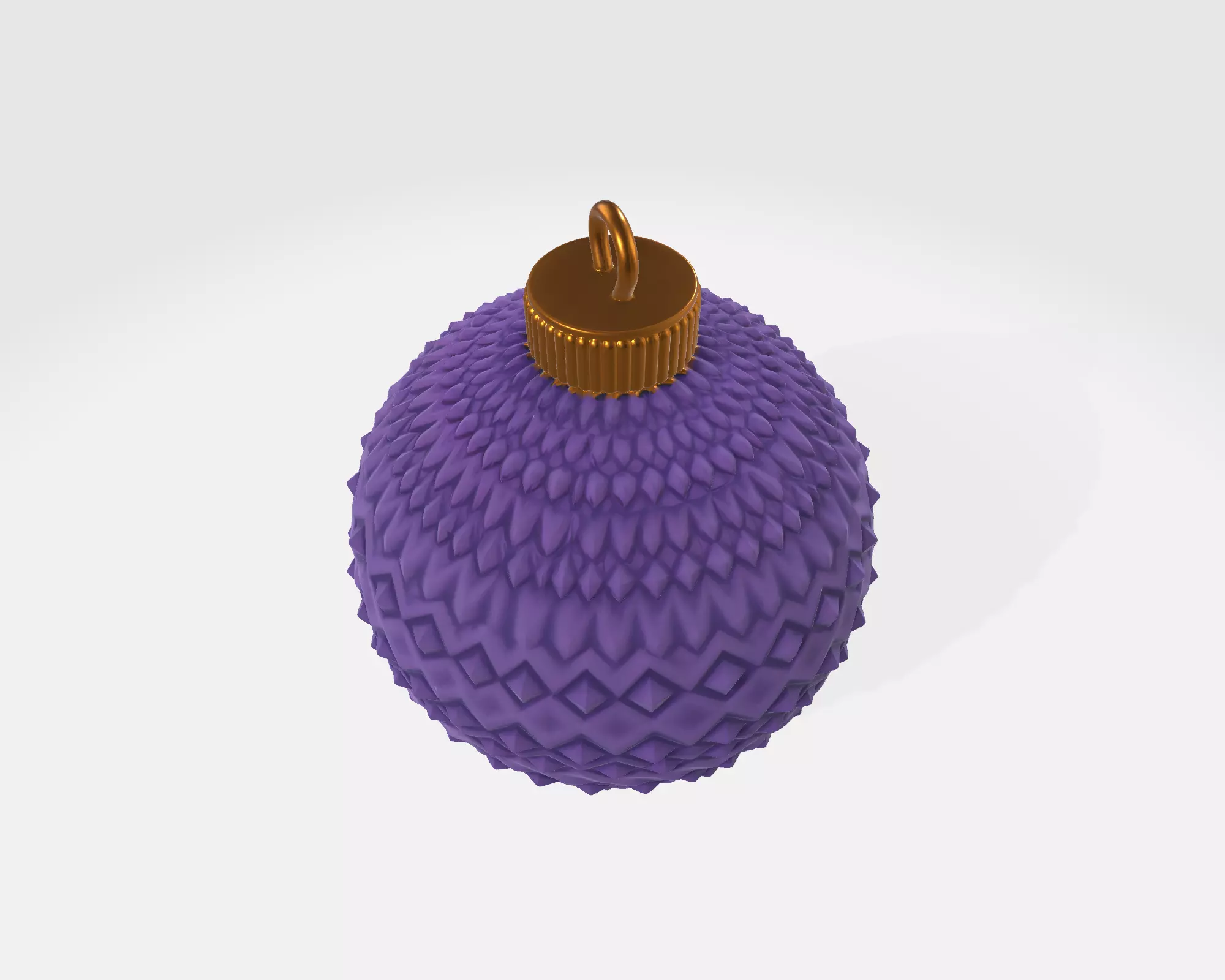 Purple Christmas Ornament Unique Holiday Bauble 3D print model_6