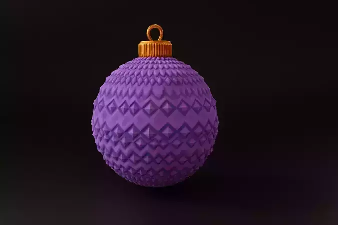 Purple Christmas Ornament Unique Holiday Bauble 3D print model