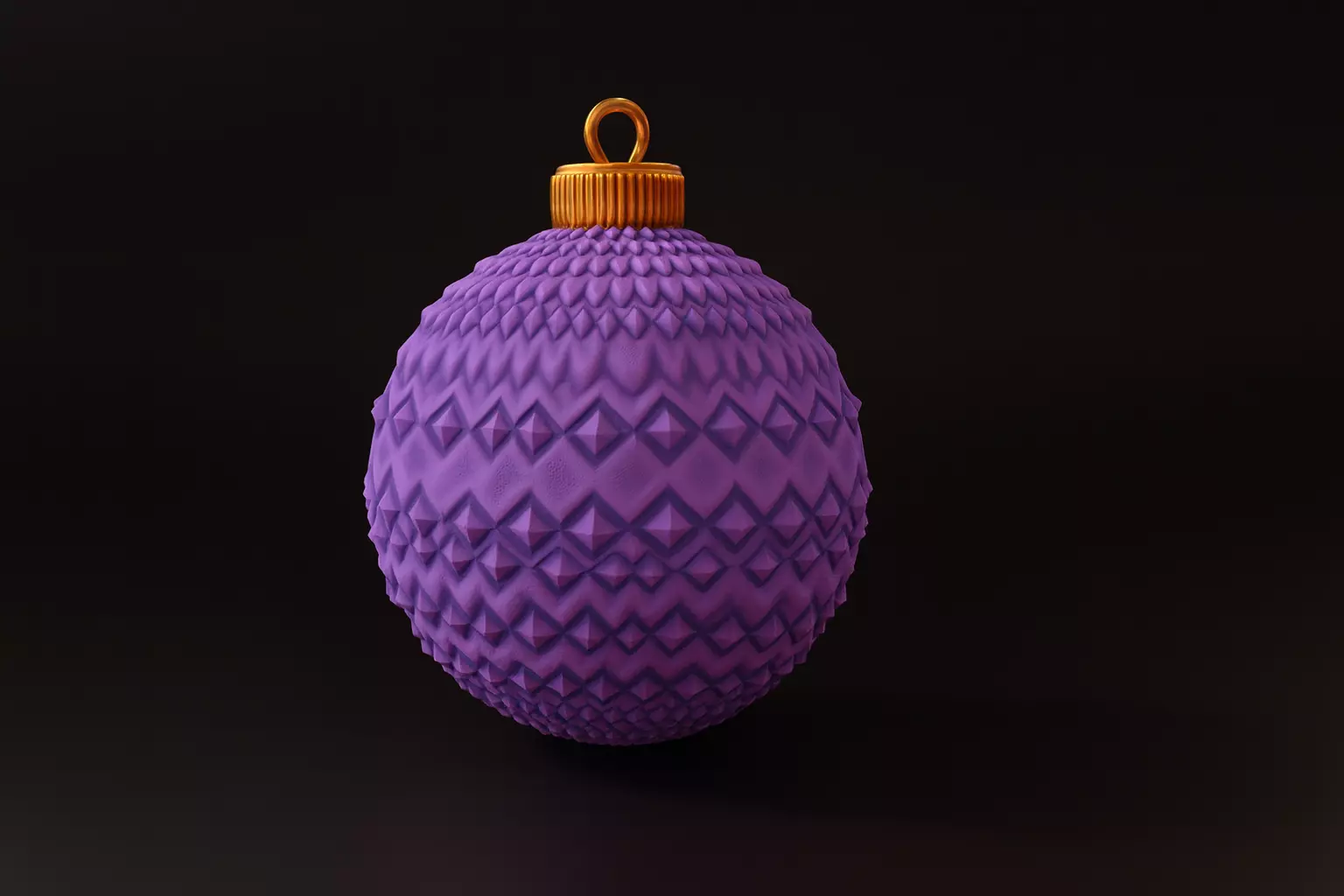 Purple Christmas Ornament Unique Holiday Bauble 3D print model_0