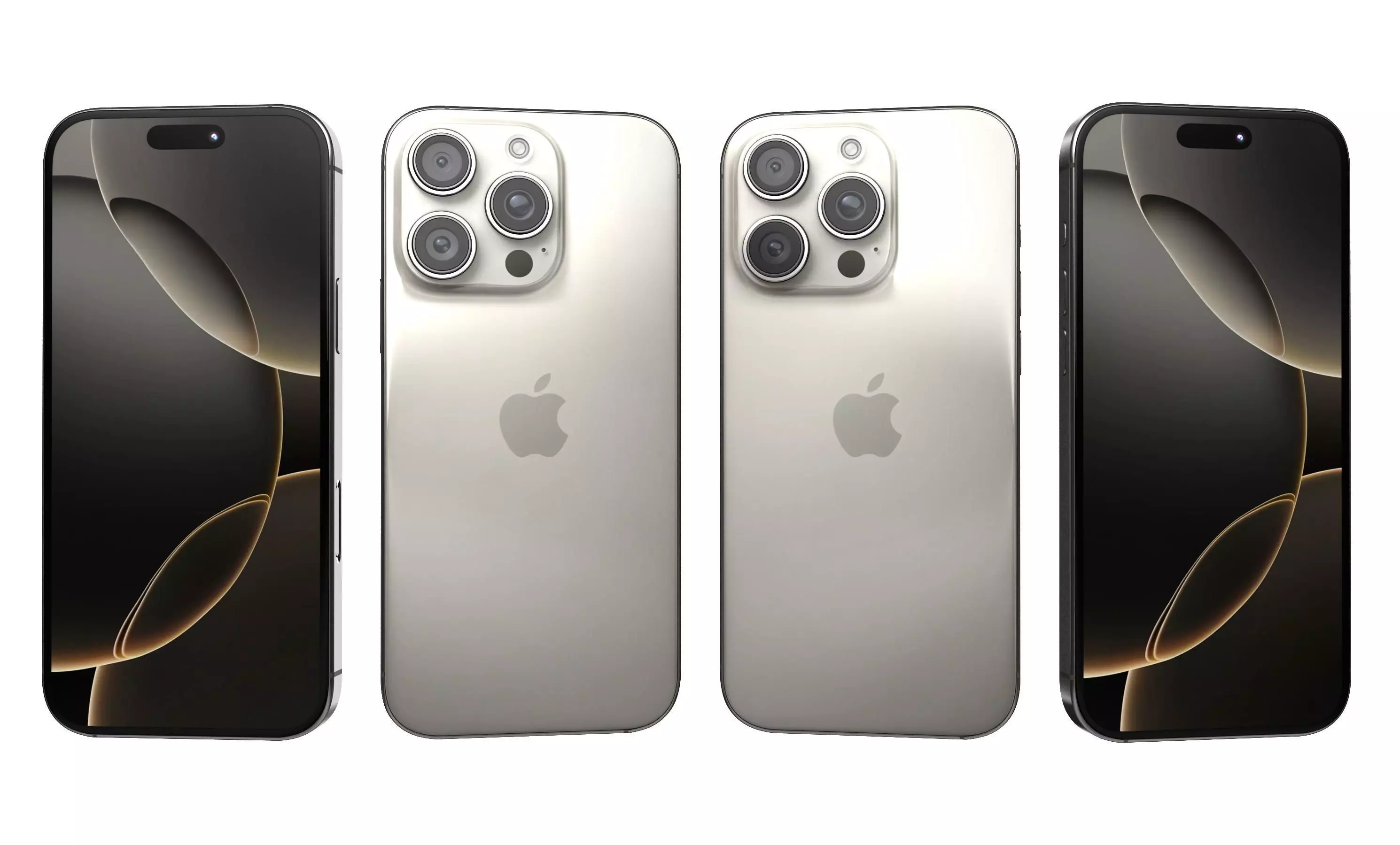 Apple iPhone 16 Pro Natural Titanium High Poly 3D model_6