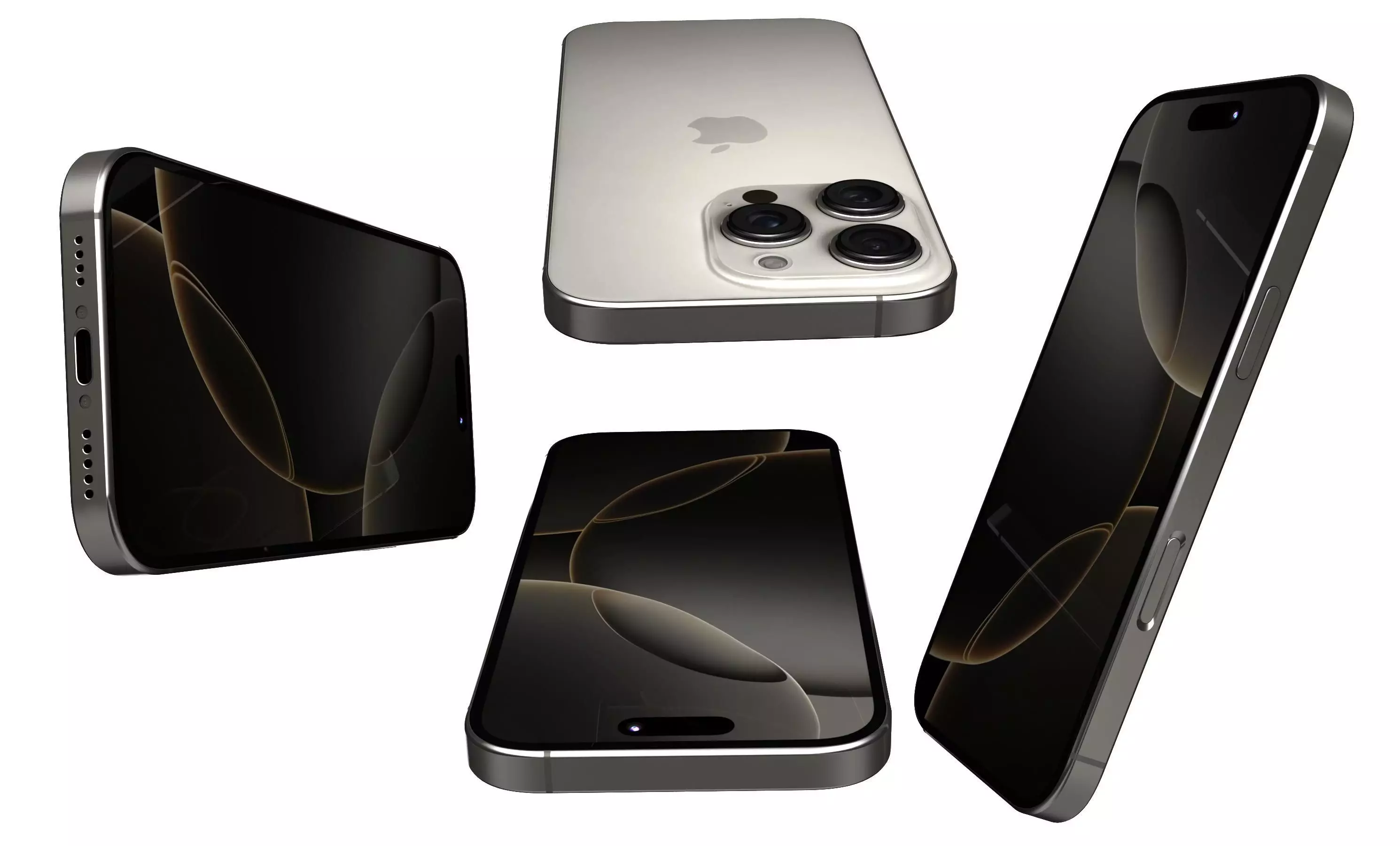 Apple iPhone 16 Pro Natural Titanium High Poly 3D model_13